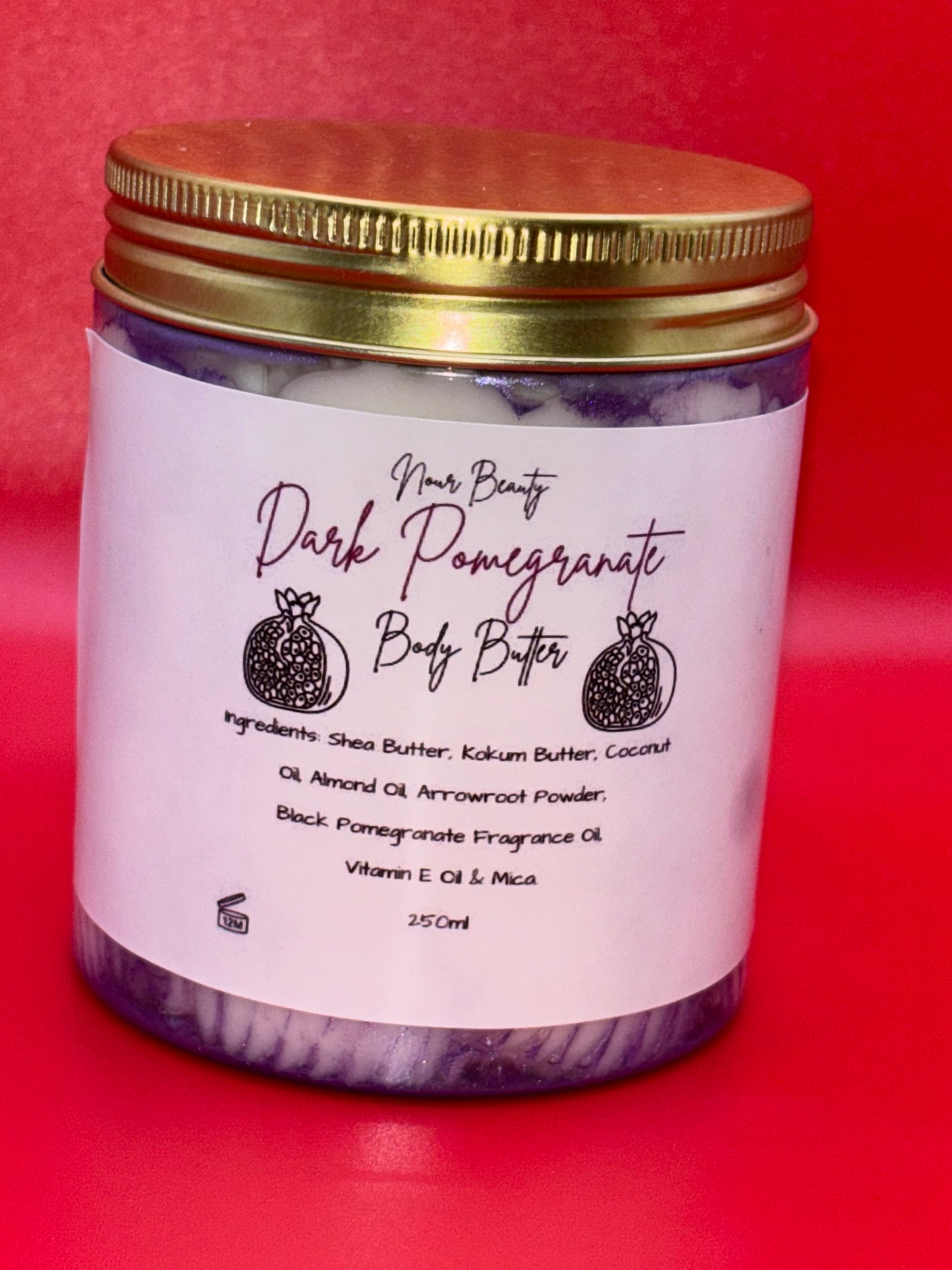 Dark Pomegranate Body Butter 250ml Jar