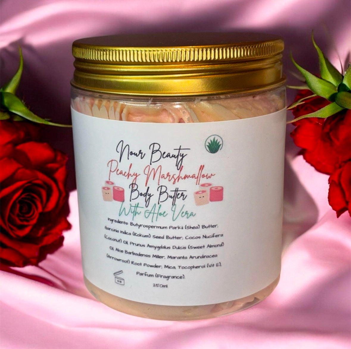 Peach and Marshmallow with Aloe Vera Bodybutter